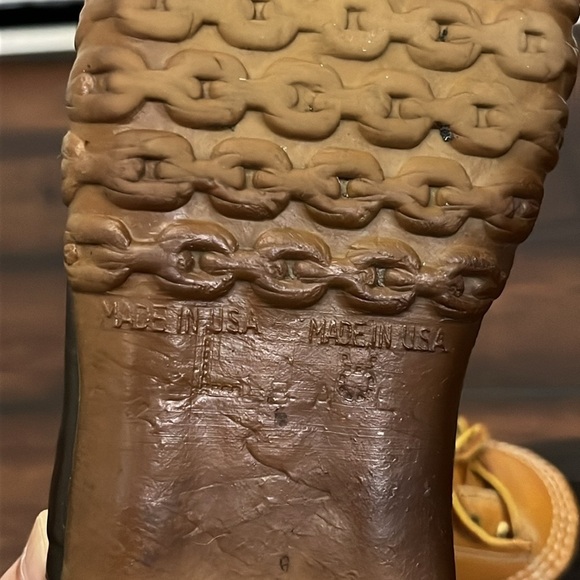 Vintage L. L. Bean Maine Hunting Shoe Short Duck Boots Gumshoes size 8 Lace Up - Picture 9 of 10